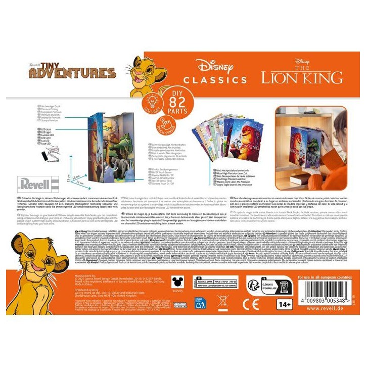 Book Nook - Kit DIY a construire Maquette 3D Serre Livre - REVELL - Tiny Adventures - Disney - Le Roi Lion - LED Book Nook - Kit DIY a construire Maquette 3D Serre Livre - REVELL - Tiny Adventures - Disney - Le Roi Lion - LED