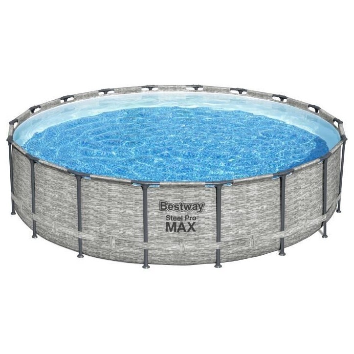 Kit Piscine hors sol tubulaire BESTWAY Steel Pro Max™ - 549 x 122 cm - Ronde (Avec pompe de filtration, une échelle et une b Kit Piscine hors sol tubulaire BESTWAY Steel Pro Max™ - 549 x 122 cm - Ronde (Avec pompe de filtration, une échelle et une b