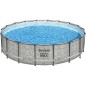 Kit Piscine hors sol tubulaire BESTWAY Steel Pro Max™ - 549 x 122 cm - Ronde (Avec pompe de filtration, une échelle et une b