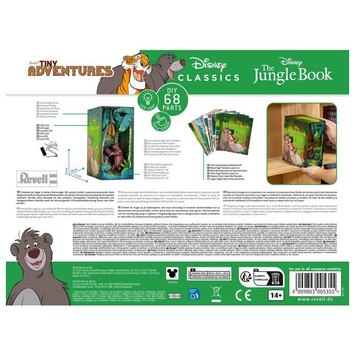 Book Nook - Kit DIY a construire Maquette 3D Serre Livre - REVELL - Tiny Adventures - Disney - Le Livre de la Jungle - LED Book Nook - Kit DIY a construire Maquette 3D Serre Livre - REVELL - Tiny Adventures - Disney - Le Livre de la Jungle - LED