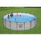 Kit Piscine hors sol tubulaire BESTWAY Steel Pro Max™ - 549 x 122 cm - Ronde (Avec pompe de filtration, une échelle et une b