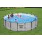 Kit Piscine hors sol tubulaire BESTWAY Steel Pro Max™ - 549 x 122 cm - Ronde (Avec pompe de filtration, une échelle et une b