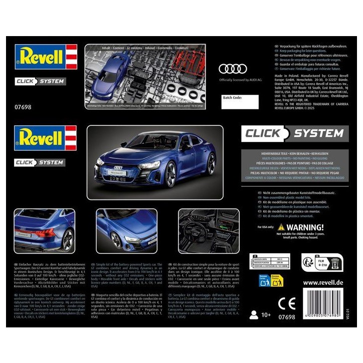 Maquette a construire - REVELL - Click System - Audi RS E-Tron GT - Sans colle - Pieces pré-peintes Maquette a construire - REVELL - Click System - Audi RS E-Tron GT - Sans colle - Pieces pré-peintes