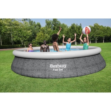 Kit Piscine hors sol autoportante BESTWAY - Fast Set™ - 457 x 84 cm - Ronde (Livrée avec une pompe et cartouche de filtration