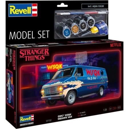 Maquette de voiture - REVELL - Model Set - Stranger Things - GMC WSQK Squawk Van - Avec colle, peintures et accessoires