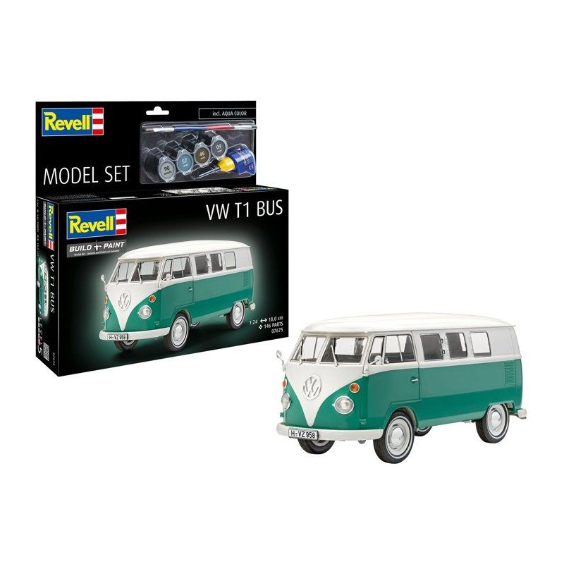Maquette de voiture - REVELL - Model Set - VW T1 - Avec colle, peintur