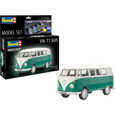 Maquette de voiture - REVELL - Model Set - VW T1 - Avec colle, peintur