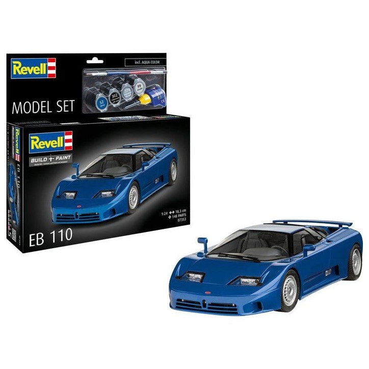 Maquette de voiture - REVELL - Model Set - BUGATTI EB 110 - Avec colle, peintures et accessoires Maquette de voiture - REVELL - Model Set - BUGATTI EB 110 - Avec colle, peintures et accessoires