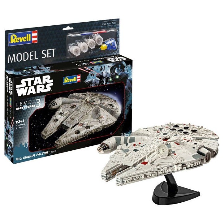 Maquette - REVELL - Model Set - Star Wars - Faucon Millenium - Avec colle, peintures et accessoires Maquette - REVELL - Model Set - Star Wars - Faucon Millenium - Avec colle, peintures et accessoires