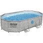 Kit Piscine hors sol tubulaire BESTWAY - Power Steel™ - 488 x 305 x 107 cm - Ovale - (Filtre a sable, bâche, échelle)
