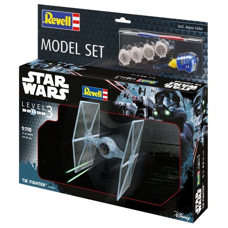 Maquette - REVELL - Model Set - Star Wars - TIE Fighter - Avec colle, peintures et accessoires Maquette - REVELL - Model Set - Star Wars - TIE Fighter - Avec colle, peintures et accessoires