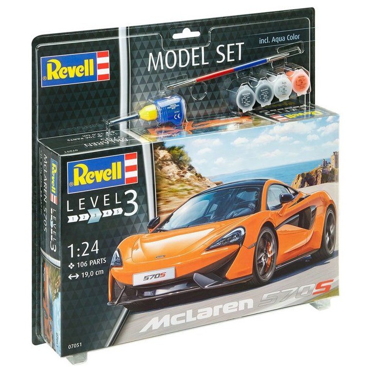 Maquette de voiture - REVELL - Model Set - Mc Laren 570 S - Avec colle, peintures et accessoires Maquette de voiture - REVELL - Model Set - Mc Laren 570 S - Avec colle, peintures et accessoires