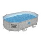 Kit Piscine hors sol tubulaire BESTWAY - Power Steel™ - 488 x 305 x 107 cm - Ovale - (Filtre a sable, bâche, échelle)