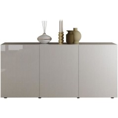 Buffet - RICCIONE - Blanc laqué brillant - 3 portes - 191 x 42 x 84 c