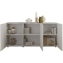 Buffet - RICCIONE - Blanc laqué brillant - 3 portes - 191 x 42 x 84 c