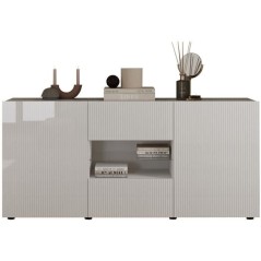 Buffet - RICCIONE - Blanc laqué brillant - 2 portes - 2 tiroirs - 181