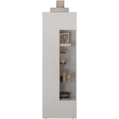 Vitrine - RICCIONE - Blanc laqué brillant - 1 porte en verre - 60 x 4