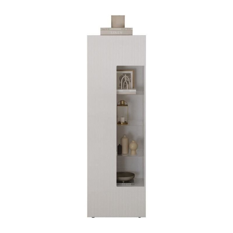 Vitrine - RICCIONE - Blanc laqué brillant - 1 porte en verre - 60 x 4