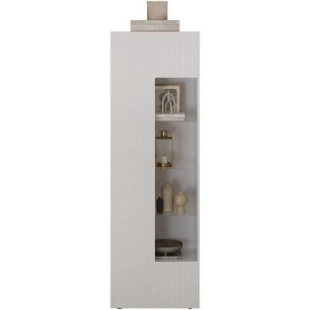 Vitrine - RICCIONE - Blanc laqué brillant - 1 porte en verre - 60 x 4