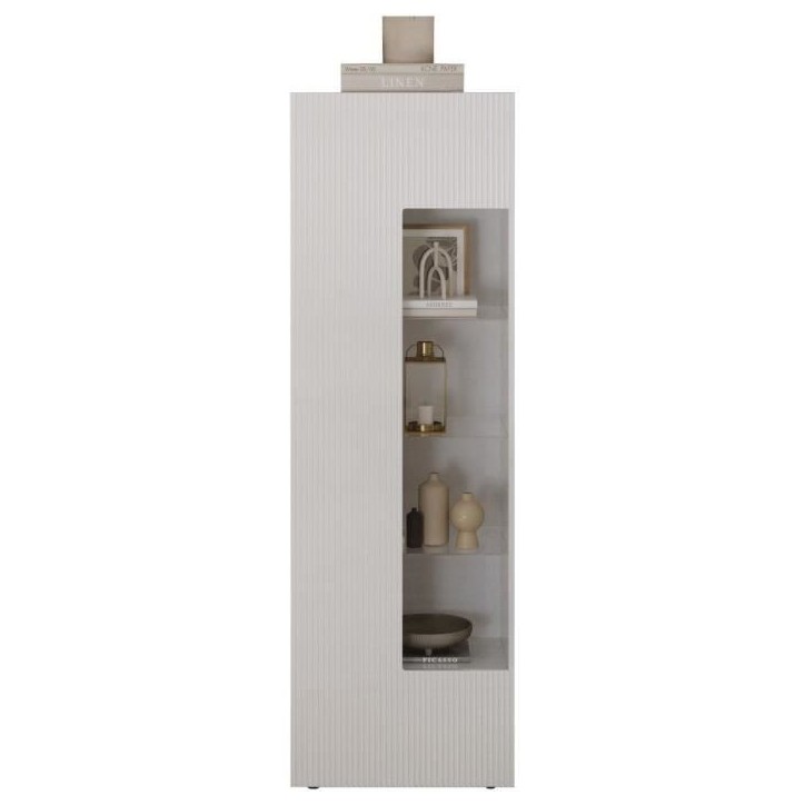 Vitrine - RICCIONE - Blanc laqué brillant - 1 porte en verre - 60 x 42 x 186 cm Vitrine - RICCIONE - Blanc laqué brillant - 1 porte en verre - 60 x 42 x 186 cm