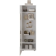 Vitrine - RICCIONE - Blanc laqué brillant - 1 porte en verre - 60 x 4