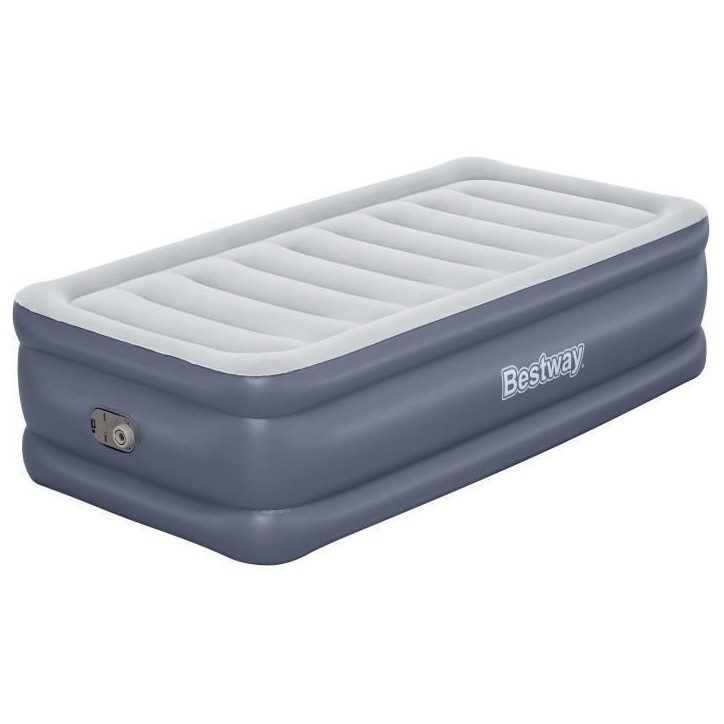 Lit gonflable - BESTWAY - 6713G - Tritech™ - 1 place, 191 x 97 x 51 cm, pompe électrique intégrée, cadre de lit