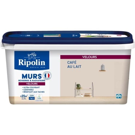 Peinture Intérieure - Café au Lait - 2,5L - Velours - Haute Opacité