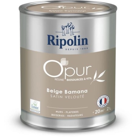 O'pur murs boiseries radiateurs beige bamana satin velouté - RIPOLIN