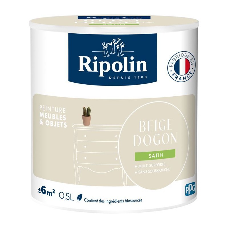 Peinture meuble et objet - Beige dogon - Satiné - Ripolin - 0,5L