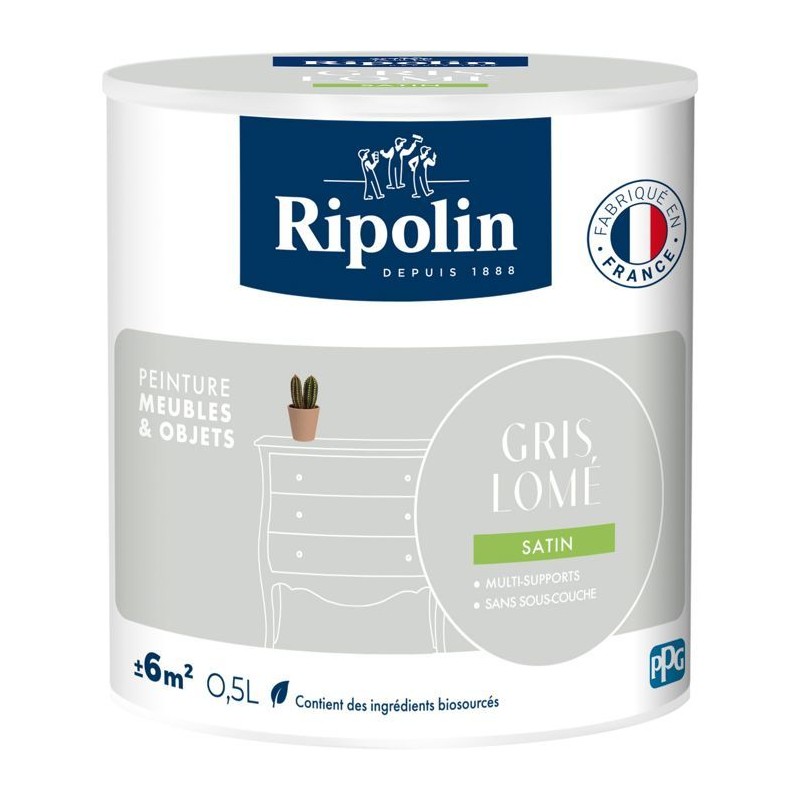 Peinture meuble et objet - Gris lomé - Satiné - Ripolin - 0,5L