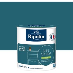 Peinture meuble et objet - Bleu ainhoa - Satiné - Ripolin - 0,5L