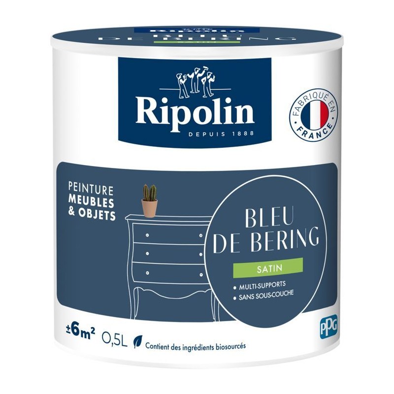 Peinture meuble et objet - Bleu de bering - Satiné - Ripolin - 0,5L