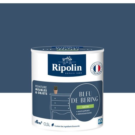 Peinture meuble et objet - Bleu de bering - Satiné - Ripolin - 0,5L