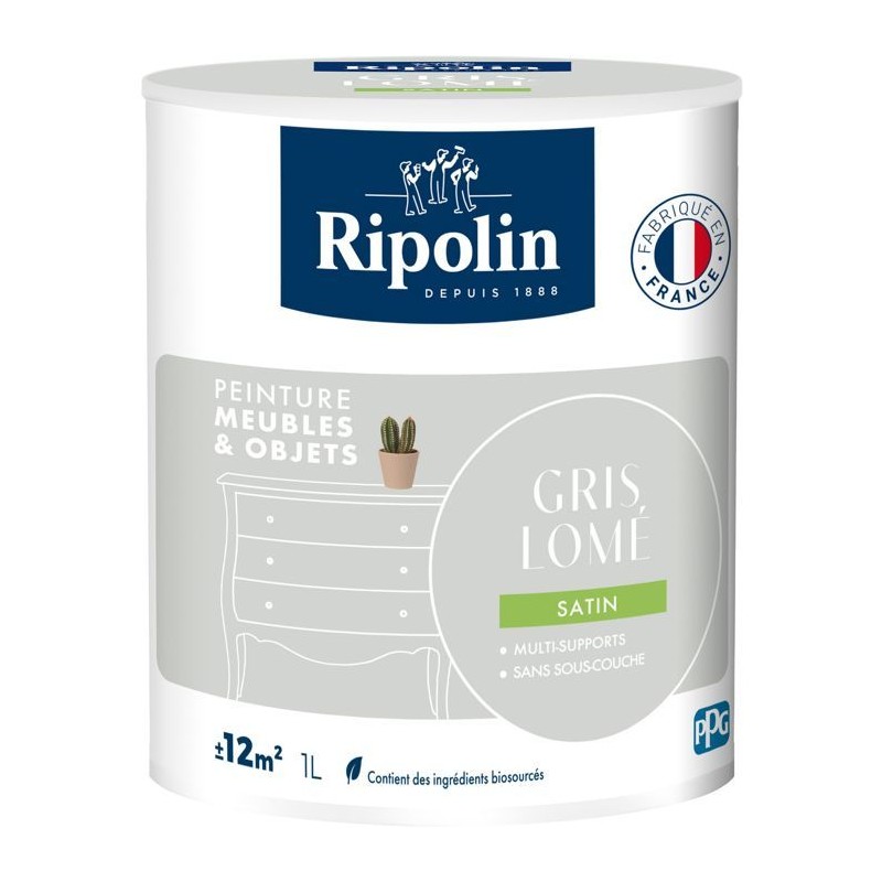 Peinture meuble et objet - Gris lomé - Satiné - Ripolin - 1L