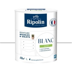 Peinture meuble et objet - Blanc - Satiné - Ripolin - 1L