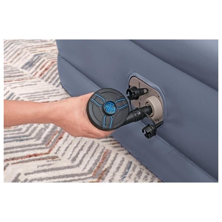 Lit gonflable - BESTWAY - 6713I - Tritech™ - 2 places, 203 x 152 x 51 cm, pompe électrique intégrée, cadre de lit