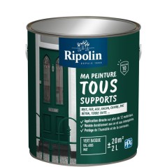 Peinture multi-supports - Vert basque - RAL 6005 - Mat - Ripolin - 2L