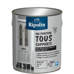Peinture multi-supports - Gris clair - RAL 7035 - Mat - Ripolin - 2L