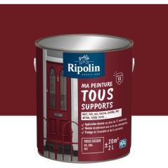 Peinture multi-supports - Rouge basque - RAL 3004 - Mat - Ripolin - 2L