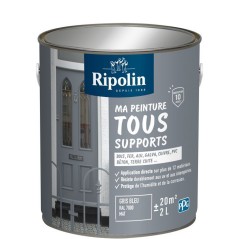 Peinture multi-supports - Gris bleu - RAL 7000 - Mat - Ripolin - 2L