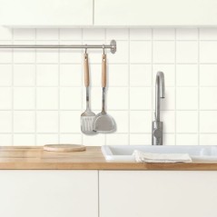 Peinture rénovation cuisine et salle de bain - Blanc cassé - Satiné