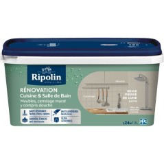 Peinture rénovation cuisine et salle de bain - Beige pierre - Satiné
