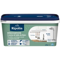 Peinture rénovation cuisine et salle de bain - Blanc - Satiné - Ripo