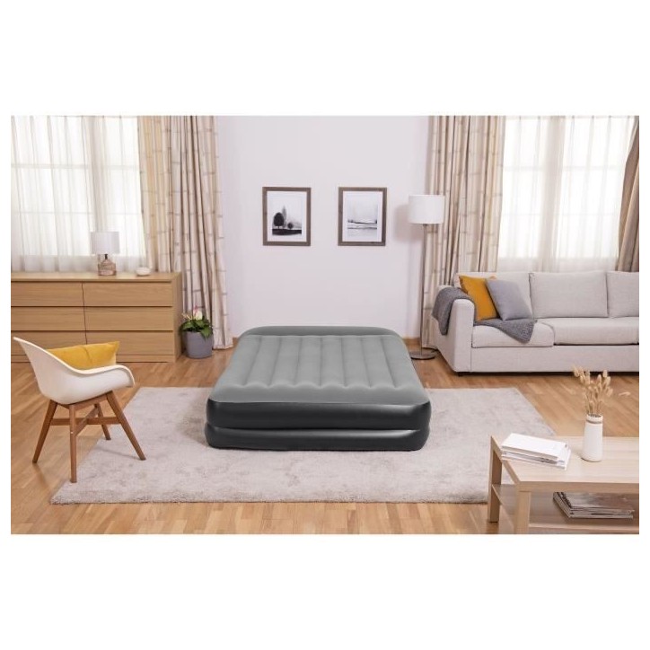 Lit gonflable - BESTWAY - Tritech 2P - 2 places - 203x152x46 cm avec pompe électrique intégrée Lit gonflable - BESTWAY - Tritech 2P - 2 places - 203x152x46 cm avec pompe électrique intégrée