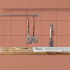 Peinture rénovation cuisine et salle de bain - Ocre nubie - Satiné -