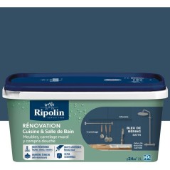 Peinture rénovation cuisine et salle de bain - Bleu de bering - Satiné - Ripolin - 2L