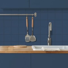 Peinture rénovation cuisine et salle de bain - Bleu de bering - Satin