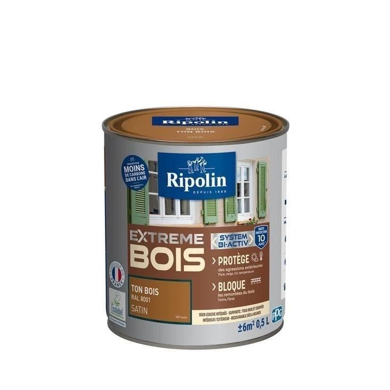 RIPOLIN Peinture Bois Satin Haute Protection 10 ans qui Protege et Mag