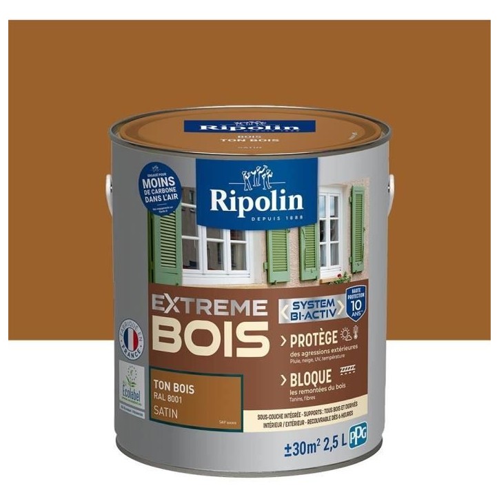 RIPOLIN PROTECTION EXTREME BOIS TON BOIS RAL 800 SATIN 2,5 L RIPOLIN PROTECTION EXTREME BOIS TON BOIS RAL 800 SATIN 2,5 L