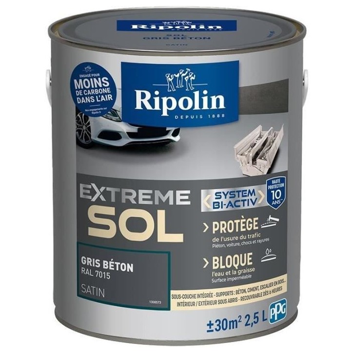 RIPOLIN PROTECTION EXTREME SOL GRIS BETON RAL 70 SATIN 2,5 L RIPOLIN PROTECTION EXTREME SOL GRIS BETON RAL 70 SATIN 2,5 L